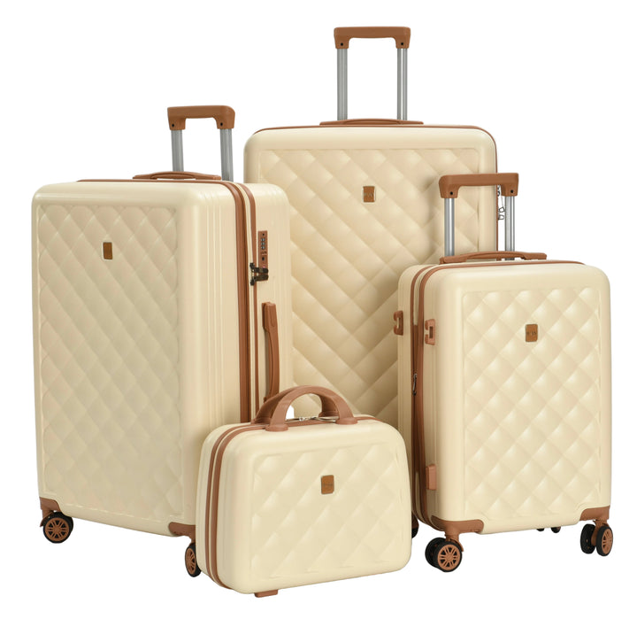 Luan Paris Diamond Collection 4-Piece Hardside Luggage Set with Beauty Case