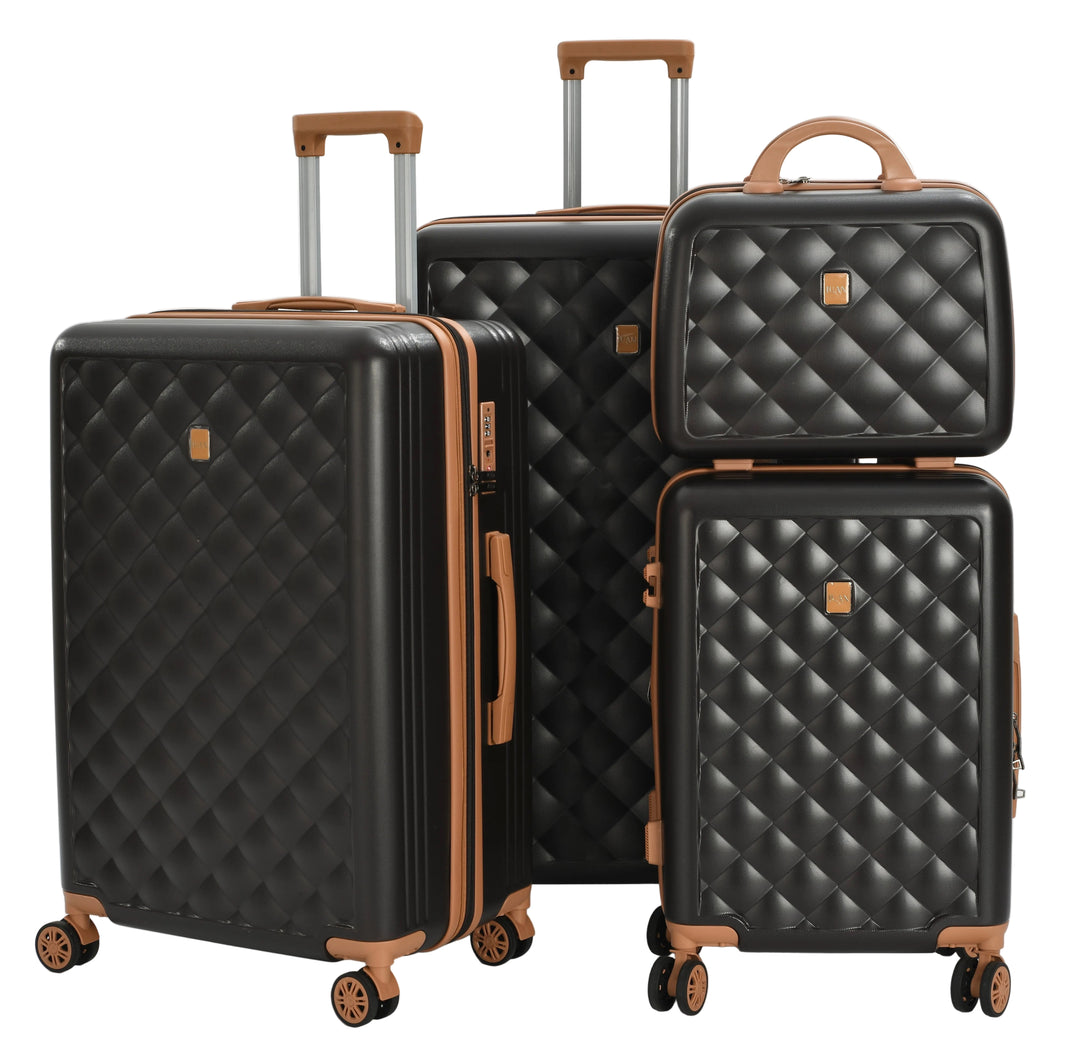 Luan Paris Diamond Collection 4-Piece Hardside Luggage Set with Beauty Case
