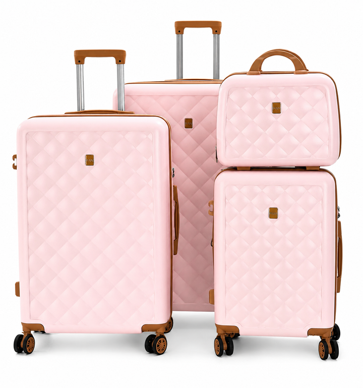 Luan Paris Diamond Collection 4-Piece Hardside Luggage Set with Beauty Case