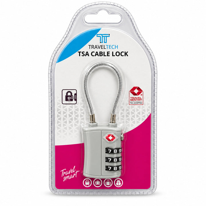 Grey cable lock product packaging